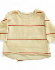 Shirt eierschalenfarbe mit orangen Streifen Upcycling