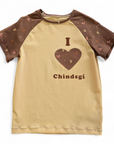 Herziges Mädchen T'Shirt in rosa mit Glitzeruafdruck "I love Chindsgi"