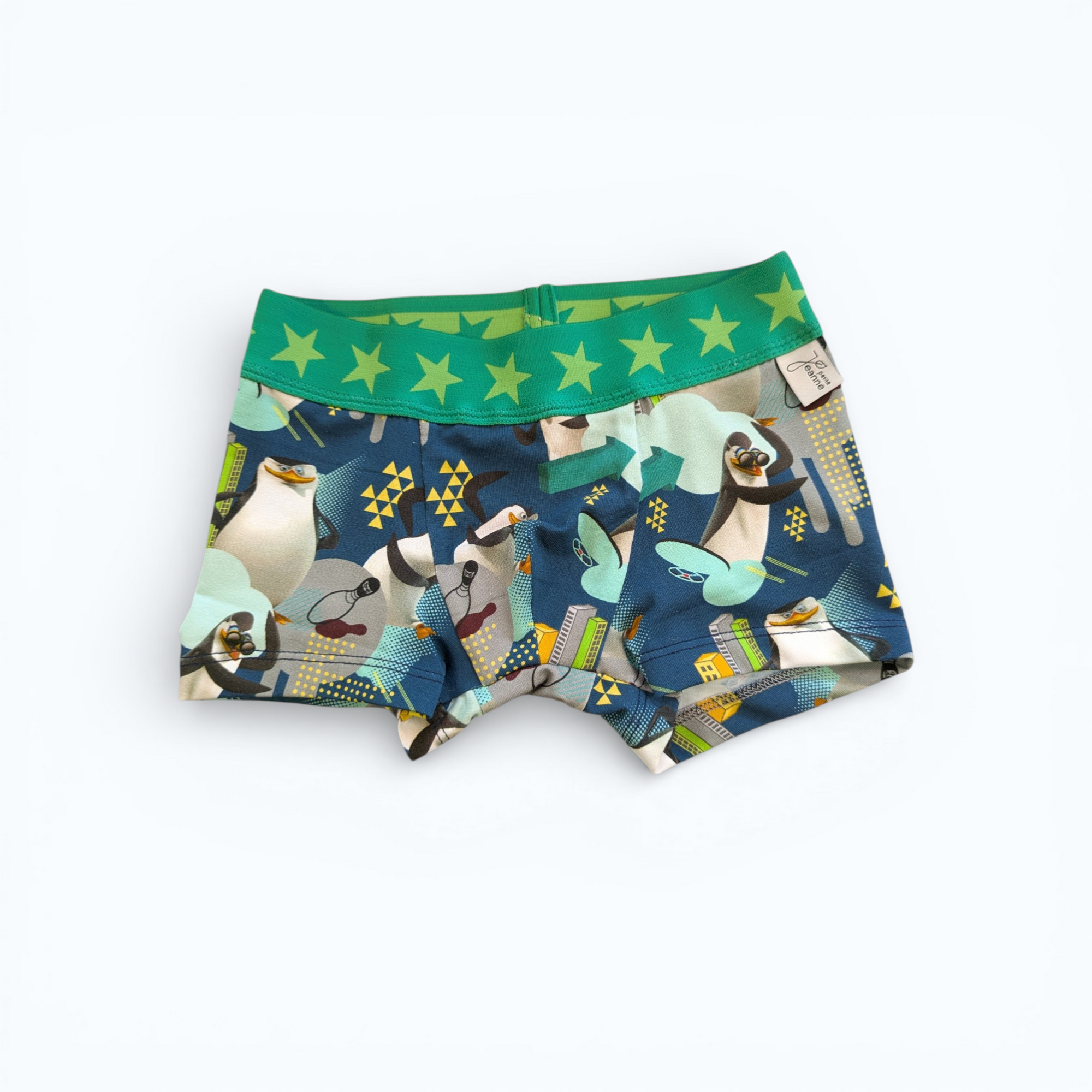 Jungen Boxershorts mit Pinguin-Motiv aus Baumwolljersey in Grösse 122 von Petite Jeanne