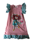Mädchen, Tunika mit Prinzessin Motiv, rosa aus Jersey in der Grösse 104, Label Petite Jeanne