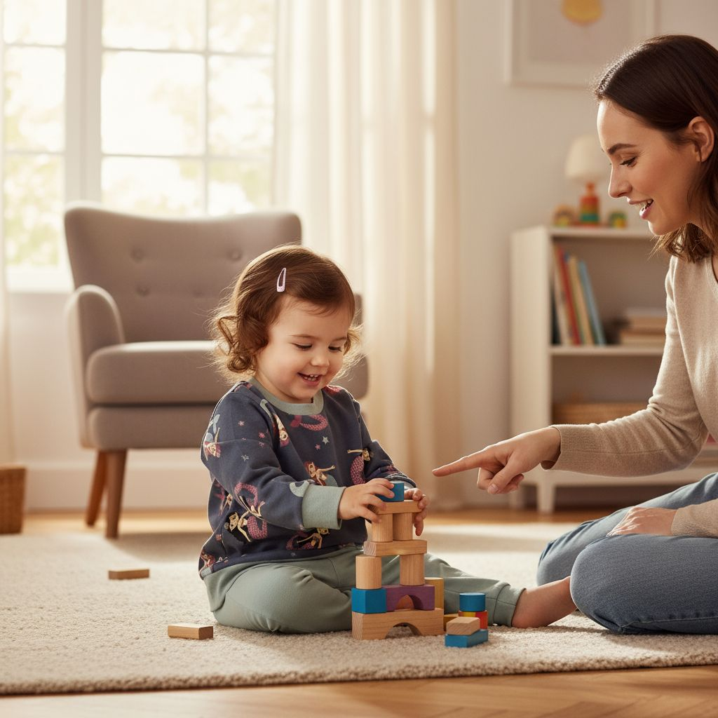 Eine Mutter spielt mit Ihrem Kind