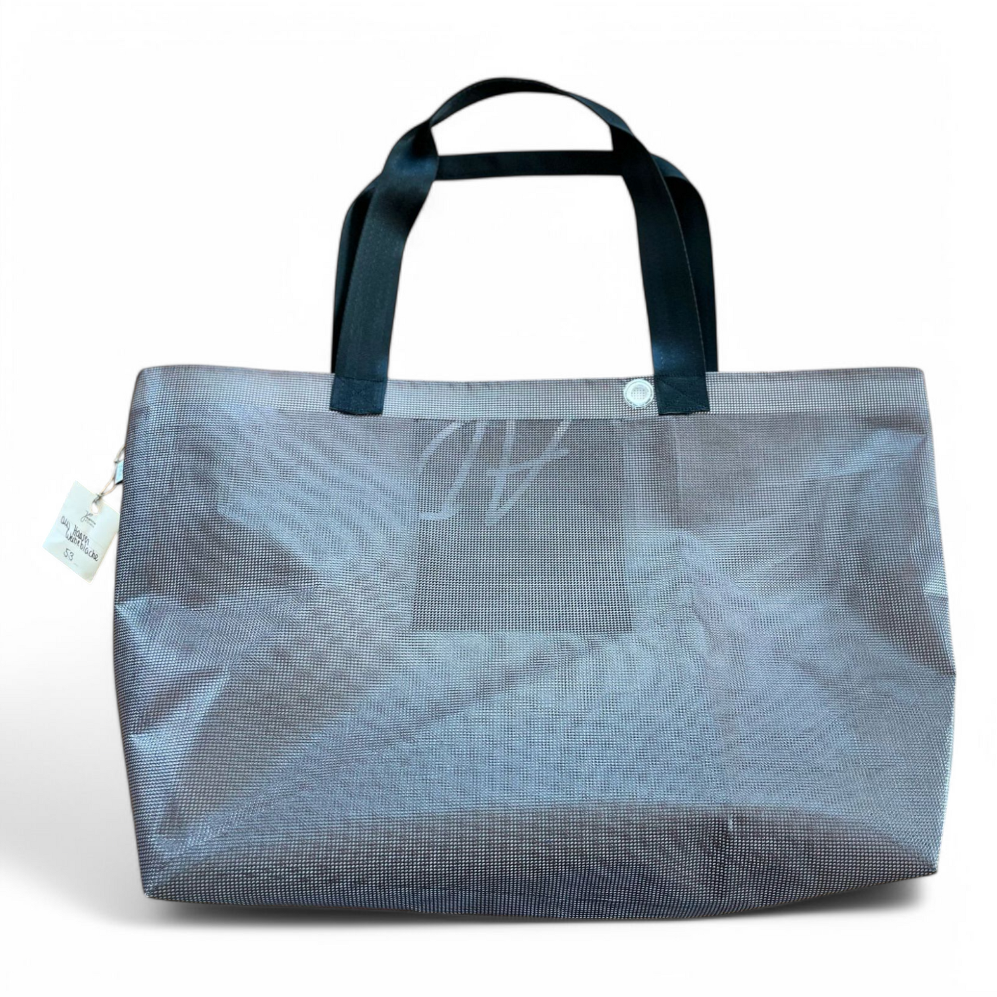 Braune Upcycling-Schultertasche aus Netzblache